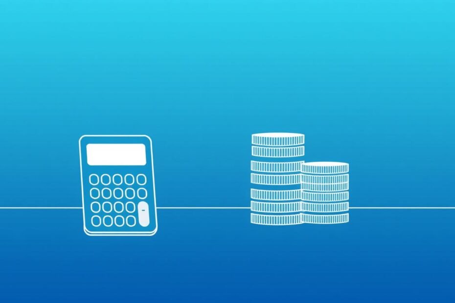A modern, minimalist illustration of "小額信貸". In the foreground, a simple line drawing of a calculator, representing the financial calculations involved in small loans. The middle ground features a clean, geometric design of stacked coins, symbolizing the monetary aspect of these credit services. In the background, a subtle gradient of cool tones creates a sense of professionalism and reliability. The overall composition conveys a streamlined, tech-savvy aesthetic suitable for the topic of "小額信貸" and its comparison to "民間貸款".